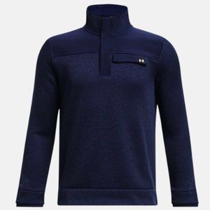 UNDER ARMOUR Boys' SweaterFleece Half Zip Pullover 1382925 Size L -Navy Blue NWT